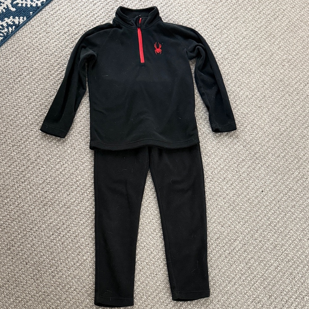 Spyder midweight fleece base layers kids small